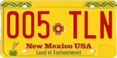 NM license plate 005TLN
