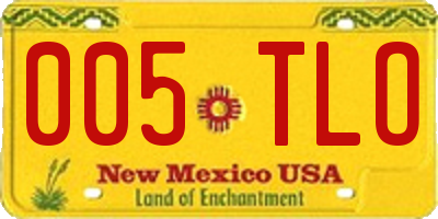 NM license plate 005TLO