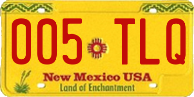 NM license plate 005TLQ