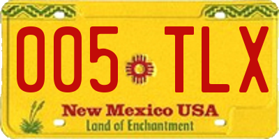 NM license plate 005TLX