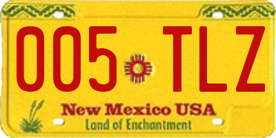 NM license plate 005TLZ