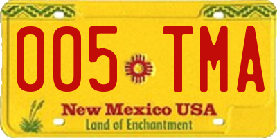 NM license plate 005TMA