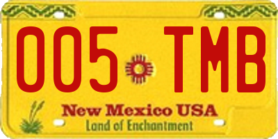 NM license plate 005TMB