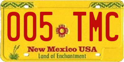 NM license plate 005TMC