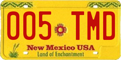 NM license plate 005TMD