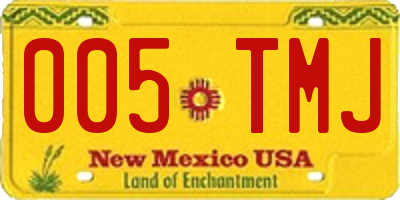 NM license plate 005TMJ