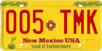 NM license plate 005TMK