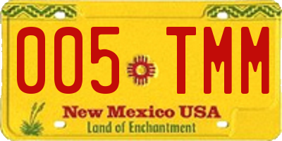NM license plate 005TMM