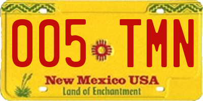 NM license plate 005TMN