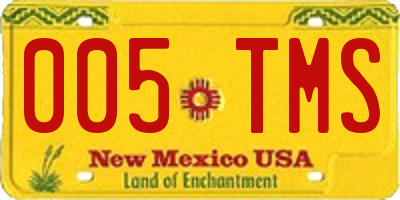 NM license plate 005TMS