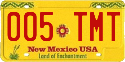 NM license plate 005TMT