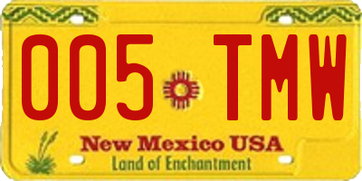 NM license plate 005TMW