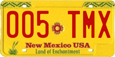 NM license plate 005TMX