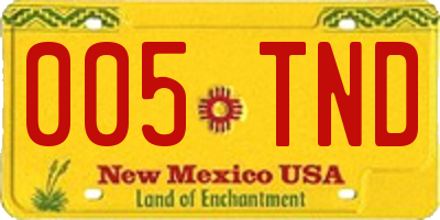 NM license plate 005TND