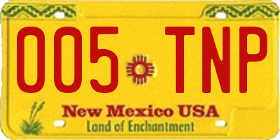 NM license plate 005TNP
