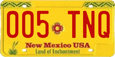 NM license plate 005TNQ