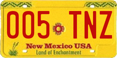NM license plate 005TNZ