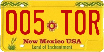 NM license plate 005TOR