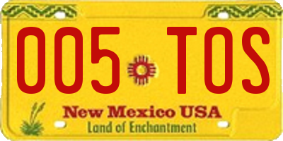 NM license plate 005TOS