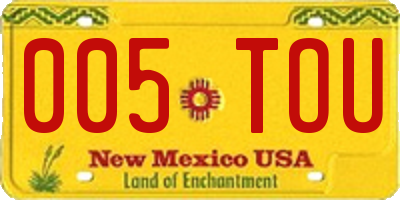NM license plate 005TOU