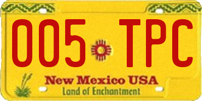 NM license plate 005TPC