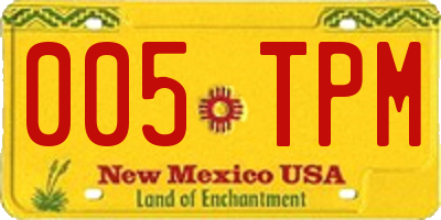 NM license plate 005TPM