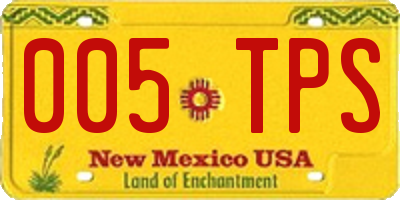 NM license plate 005TPS