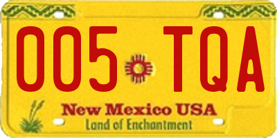 NM license plate 005TQA