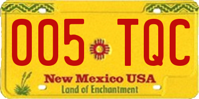 NM license plate 005TQC