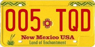 NM license plate 005TQD