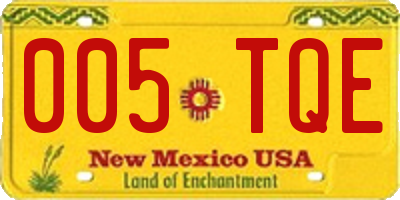 NM license plate 005TQE
