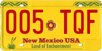 NM license plate 005TQF