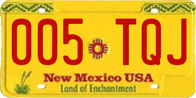 NM license plate 005TQJ