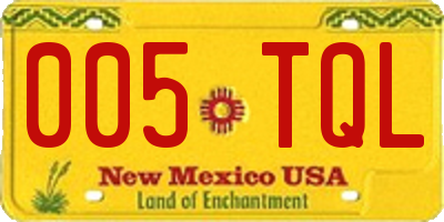 NM license plate 005TQL