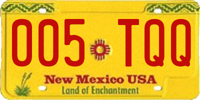 NM license plate 005TQQ