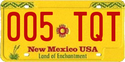 NM license plate 005TQT