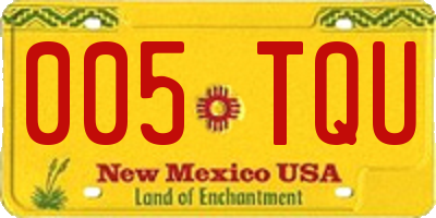 NM license plate 005TQU