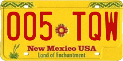NM license plate 005TQW