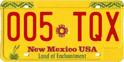 NM license plate 005TQX