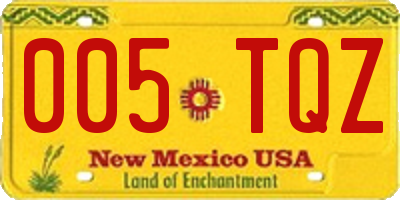 NM license plate 005TQZ