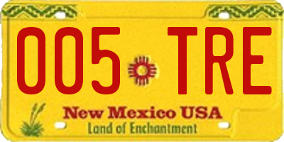 NM license plate 005TRE
