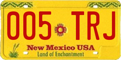 NM license plate 005TRJ