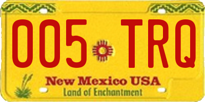 NM license plate 005TRQ