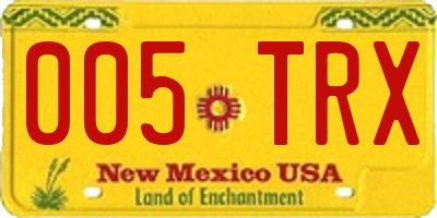 NM license plate 005TRX