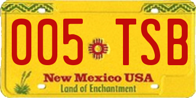 NM license plate 005TSB