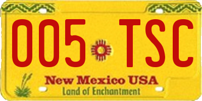 NM license plate 005TSC