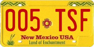NM license plate 005TSF