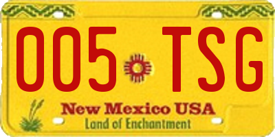 NM license plate 005TSG