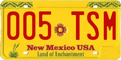 NM license plate 005TSM