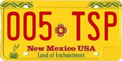 NM license plate 005TSP